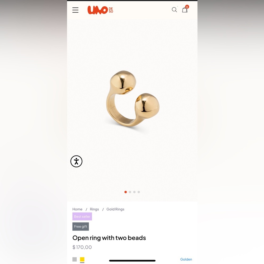 Uno de 50 gold ring
